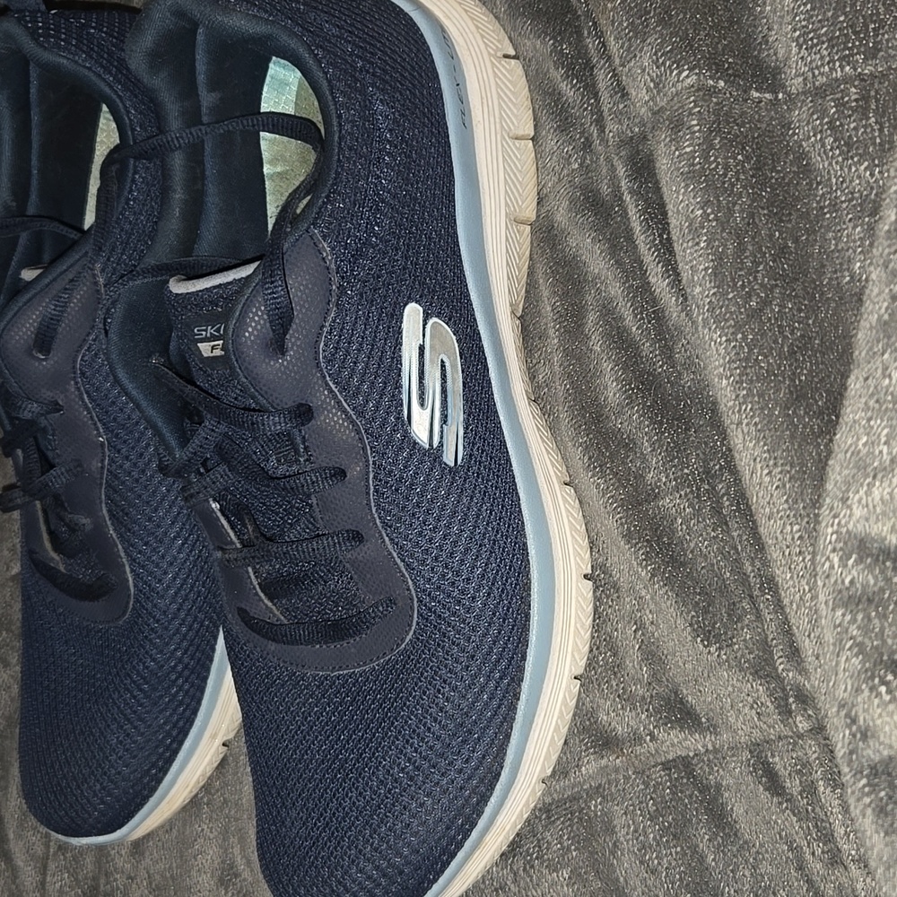 Skechers Flex Lite Navy In Size 9 - Picture 2 of 8